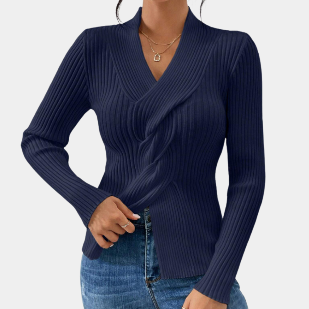Elegante Gebreide Dames trui met v-hals
