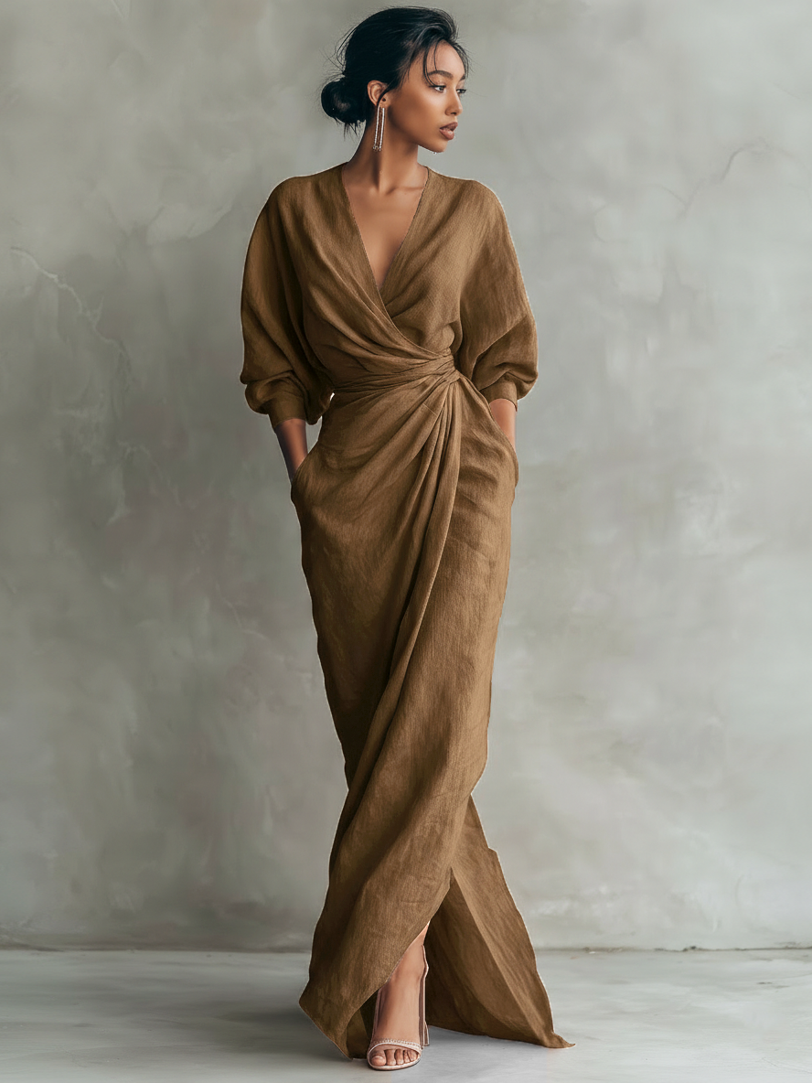 Karen | Elegante maxi-jurk met V-hals