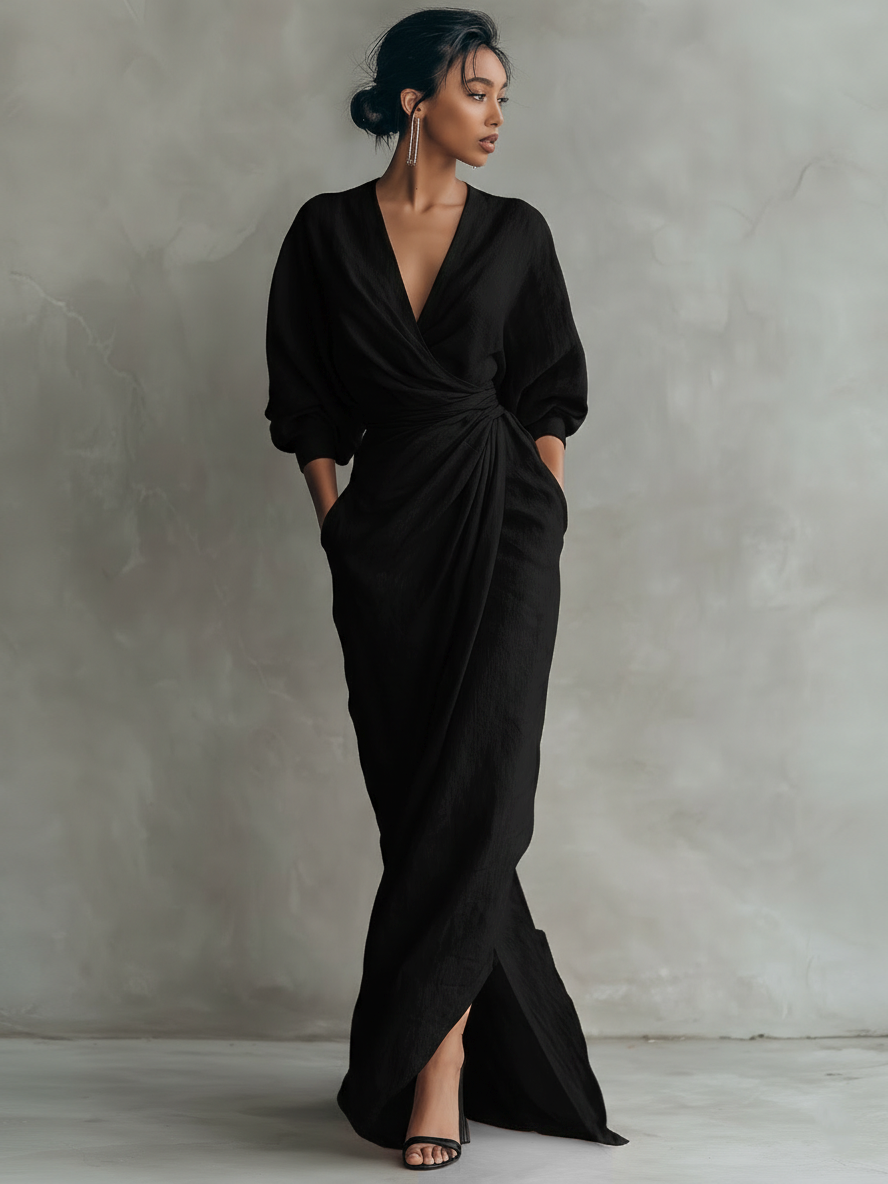 Karen | Elegante maxi-jurk met V-hals