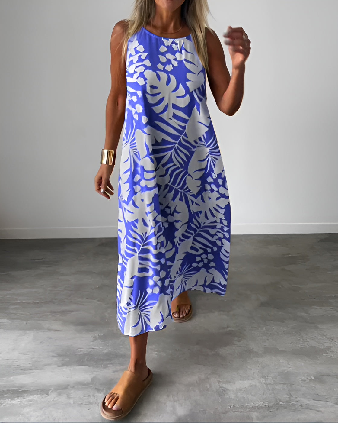 Korina | Zomerjurk met botanische details