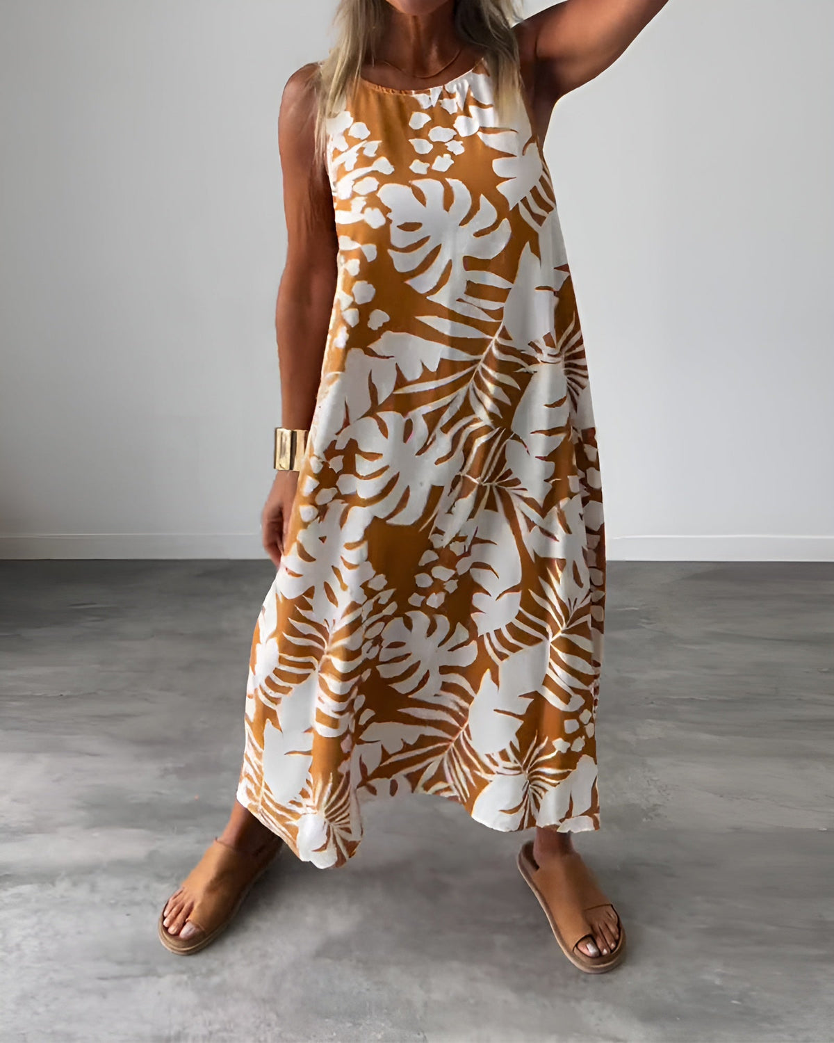 Korina | Zomerjurk met botanische details