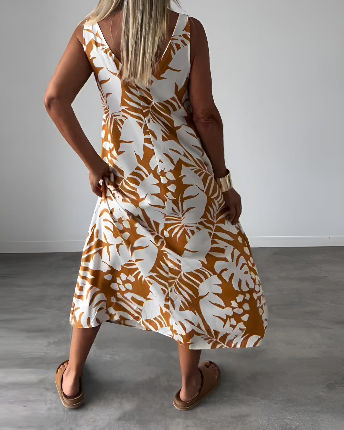 Korina | Zomerjurk met botanische details