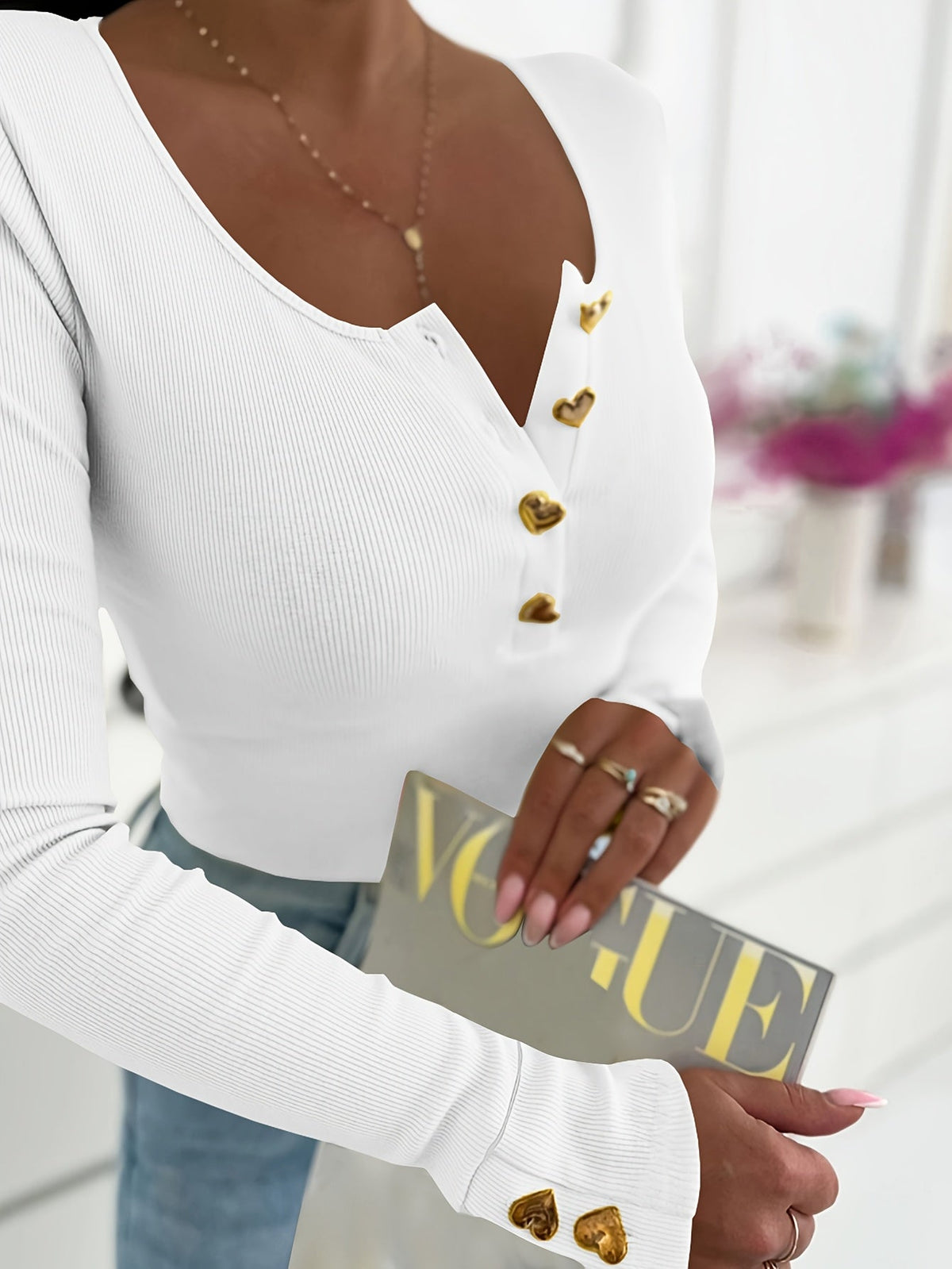 Lange Mouw Shirt Dames | Knoopfront & Verzorgde Look
