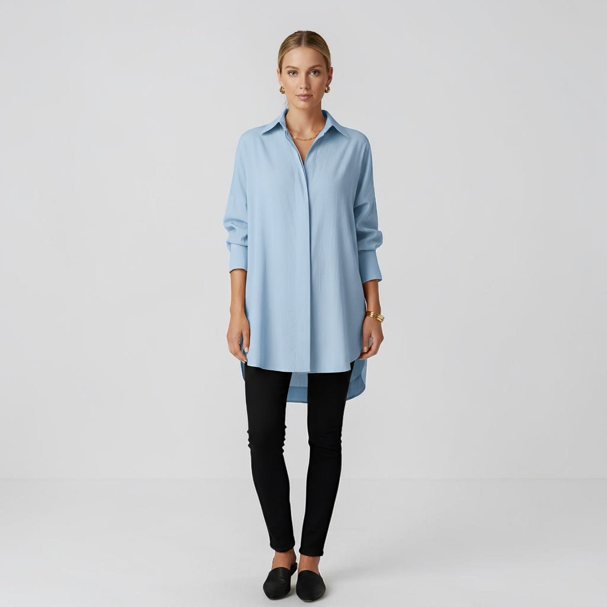 Lange Mouwen Blouse Dames | Moderne Losse Pasvorm