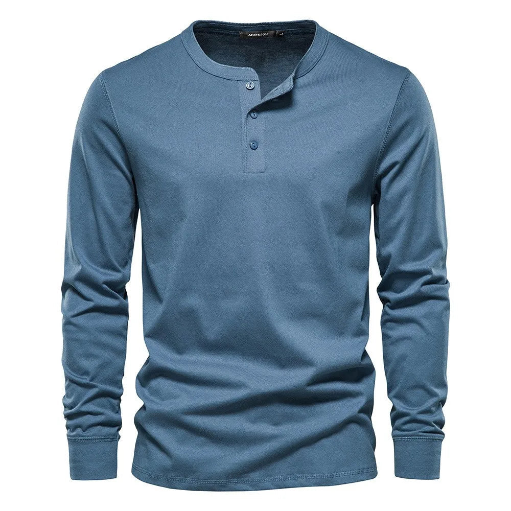 Lange Mouwen Shirt Heren | Comfortabele Henley-pasvorm