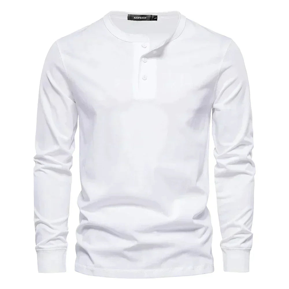 Lange Mouwen Shirt Heren | Comfortabele Henley-pasvorm