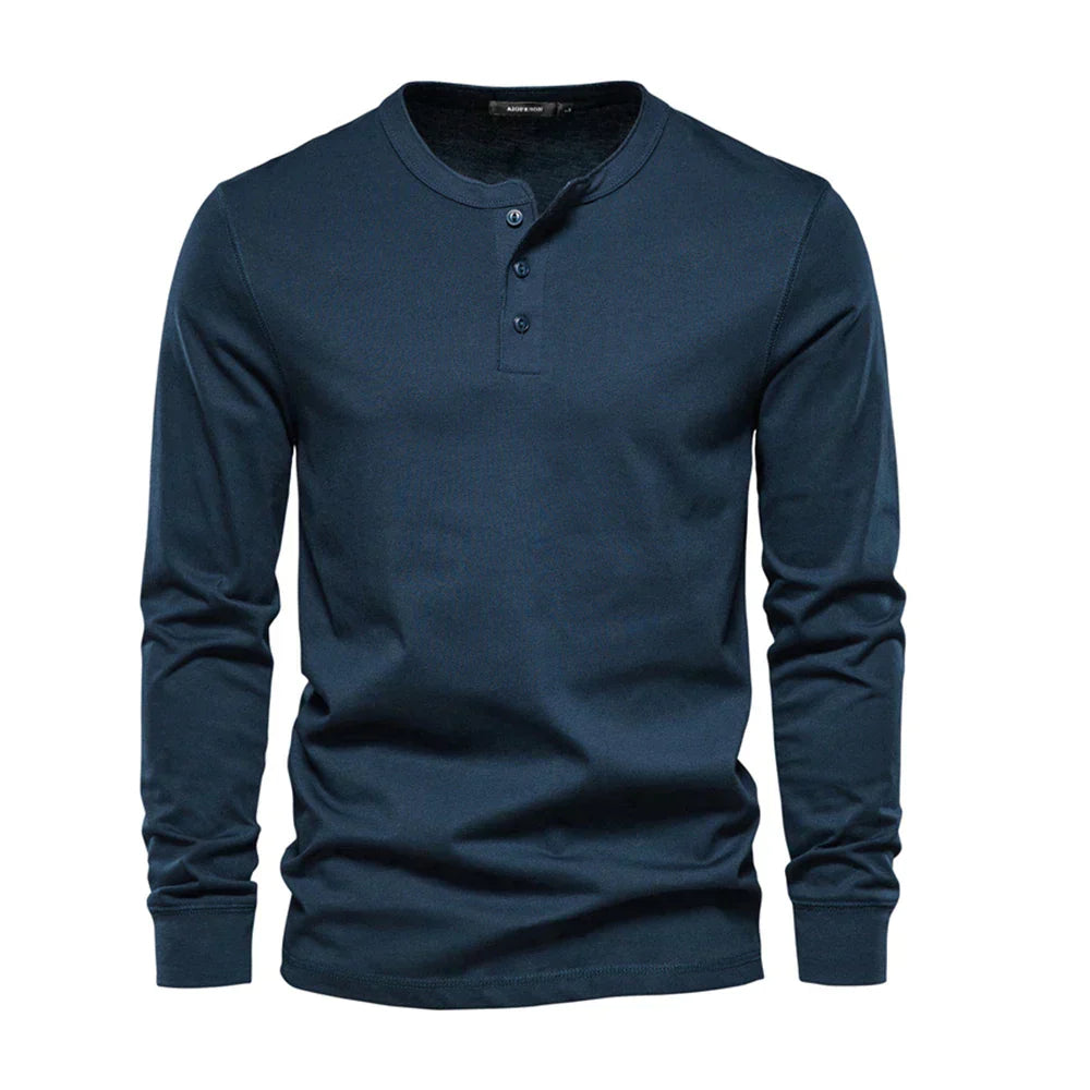 Lange Mouwen Shirt Heren | Comfortabele Henley-pasvorm