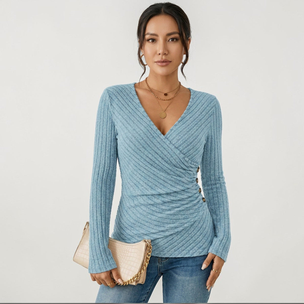 Lange Mouwen Top Dames | Flatterende V-Hals & Comfort