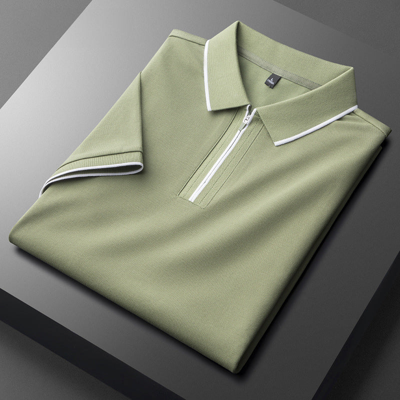 Laurent Katoenen Zijde Polo Shirt