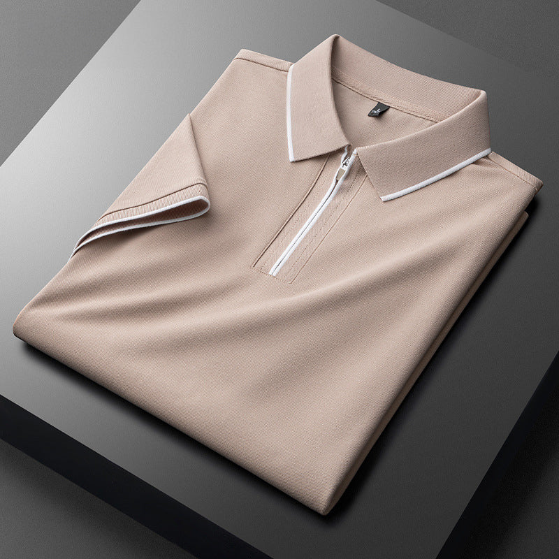 Laurent Katoenen Zijde Polo Shirt