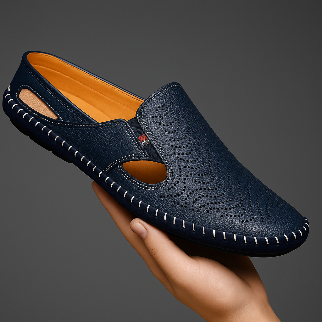 Gordon | Marineblauwe uitgesneden loafer
