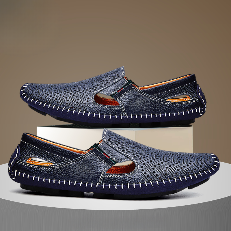 Gordon | Marineblauwe uitgesneden loafer