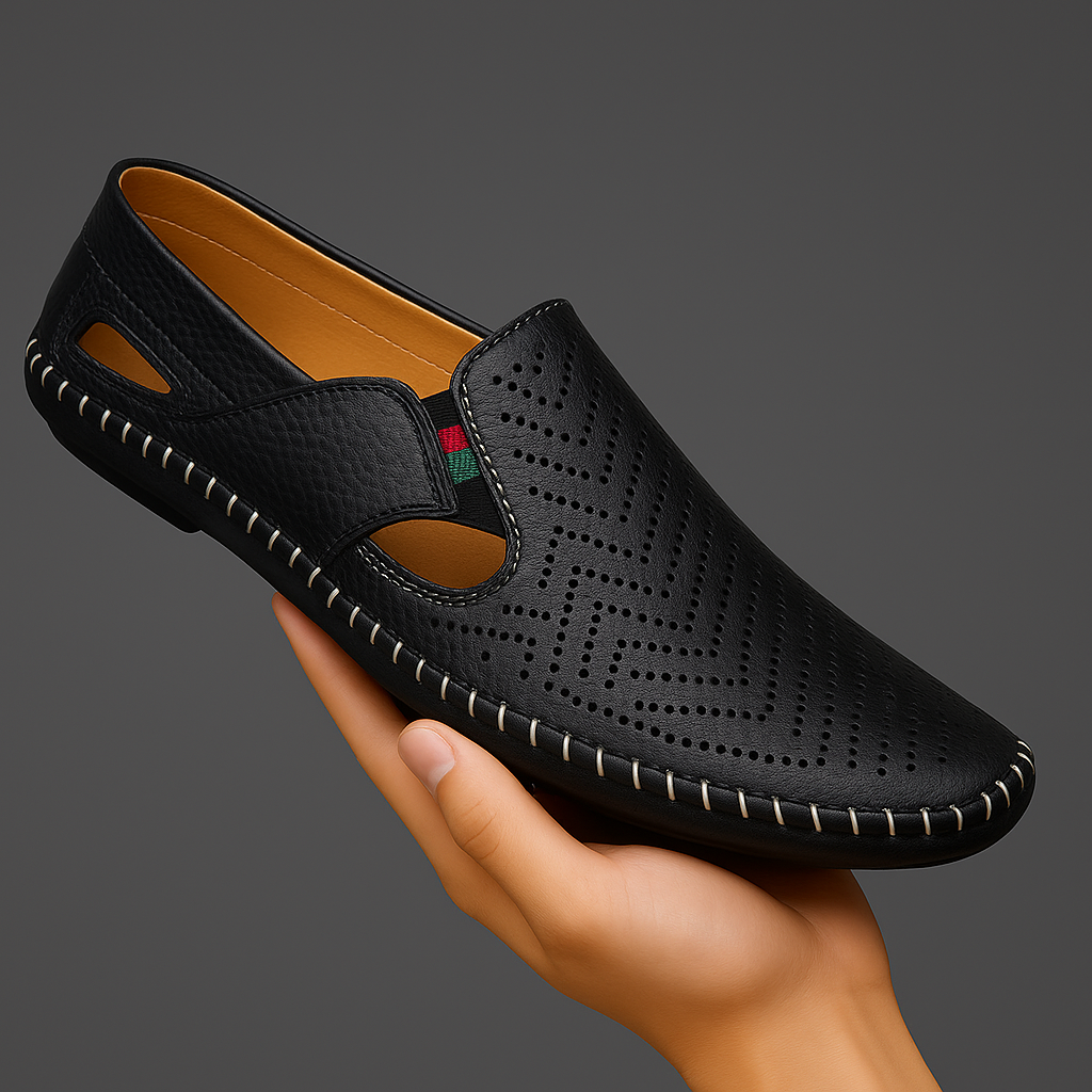 Gordon | Marineblauwe uitgesneden loafer
