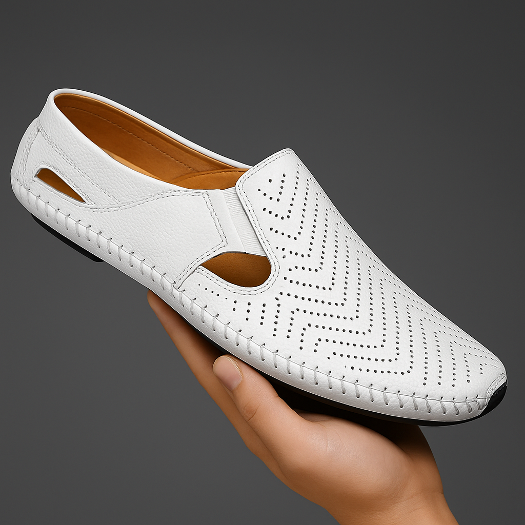 Gordon | Marineblauwe uitgesneden loafer