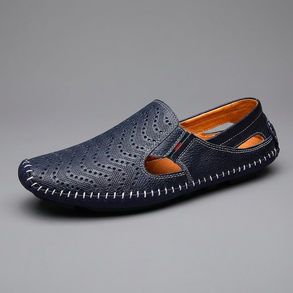 Gordon | Marineblauwe uitgesneden loafer