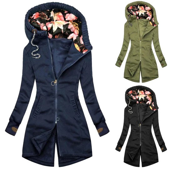 Bianca - Comfortabel Lange Winterjas Met Capuchon Dames