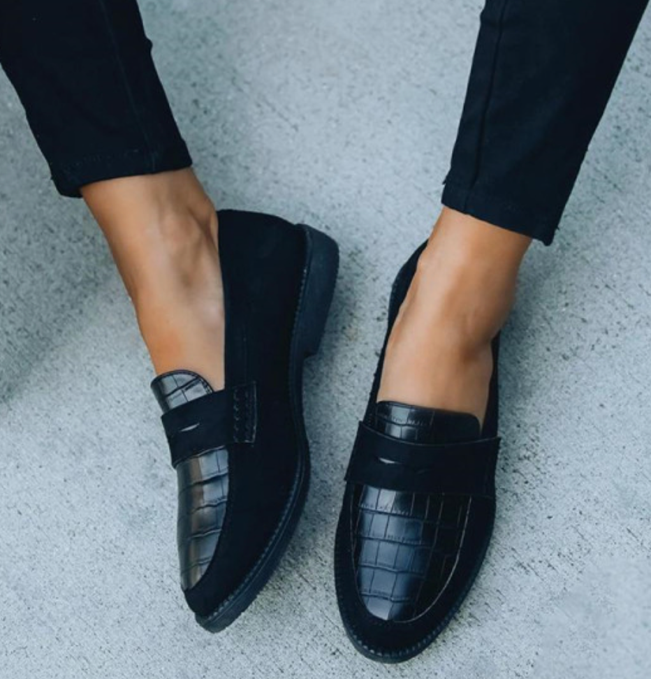 Loafers Dames | Chique Krokodilprint & Tijdloos Zwart Design