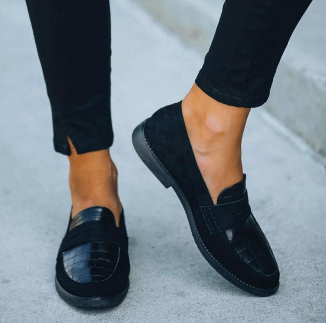 Loafers Dames | Chique Krokodilprint & Tijdloos Zwart Design