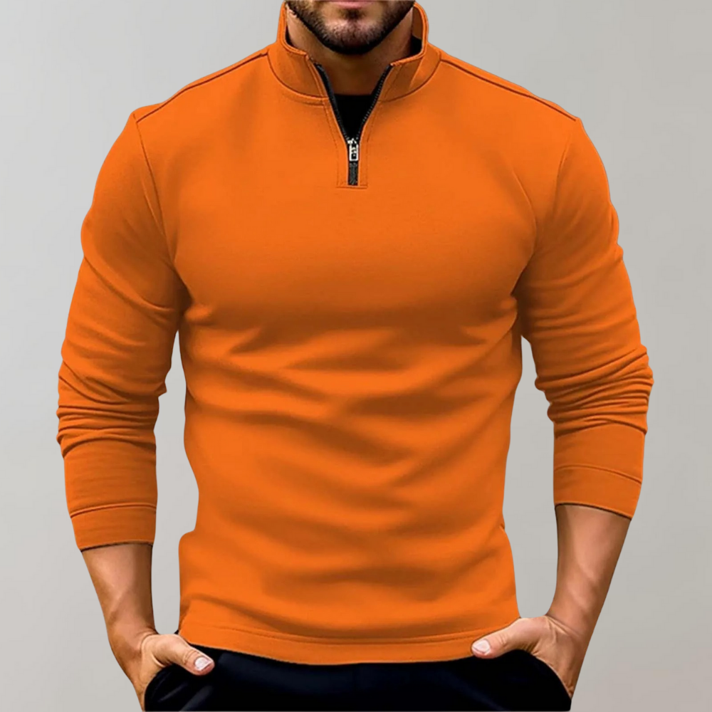 Men's Zipper Lapel Polo Shirt