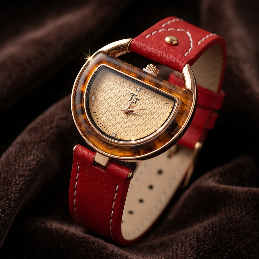 Dorée Leren Horloge