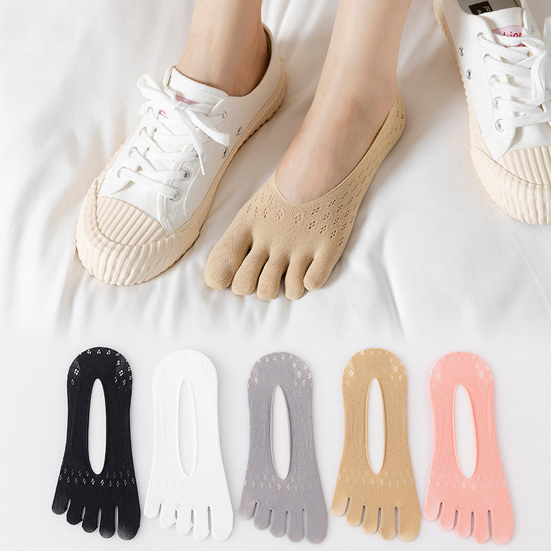 Onzichtbare Ademend Anti-Slip Tenen Sokken