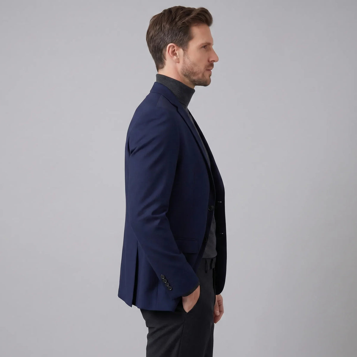 Slim fit blazer met lange mouwen