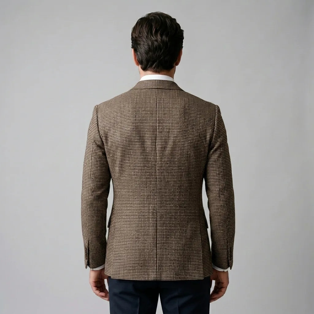 Double breasted blazer met ruitpatroon