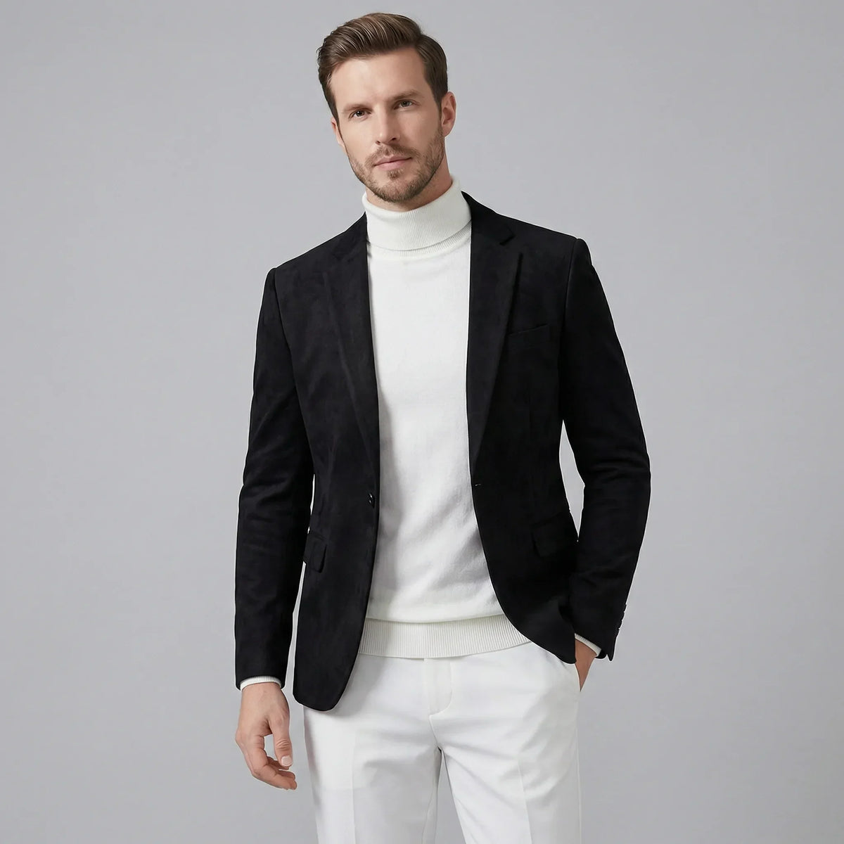 Heren blazer met V-hals
