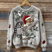 Niamh | Zachte feestelijke trui met kattendetails