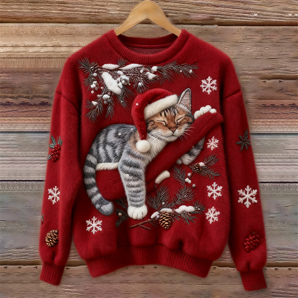 Niamh | Zachte feestelijke trui met kattendetails