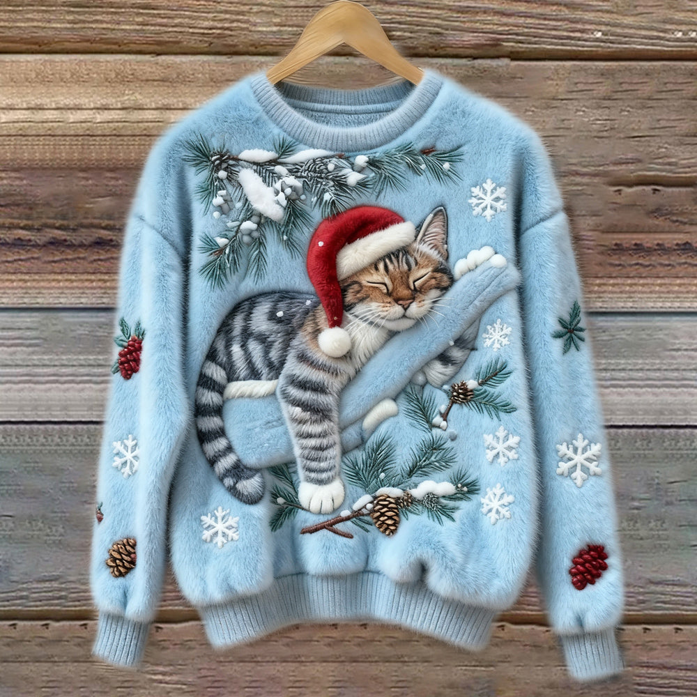 Niamh | Zachte feestelijke trui met kattendetails