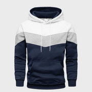 Herensweater met capuchon en driekleurige strepen