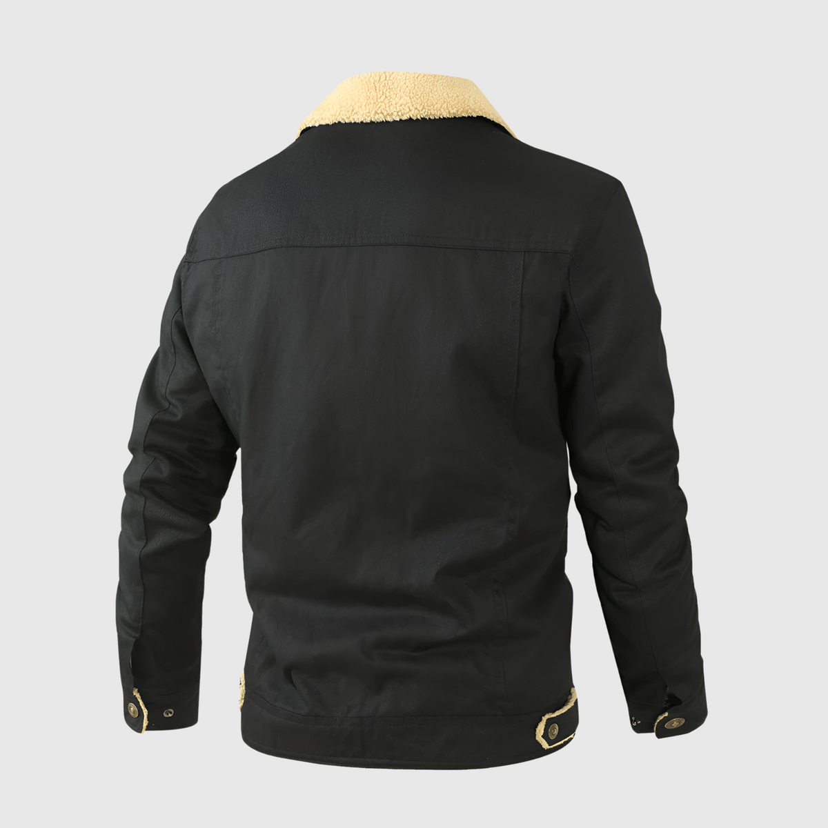 Sherpa Fleece Jas Heren Gevoerd Drukknopen Borstzakken
