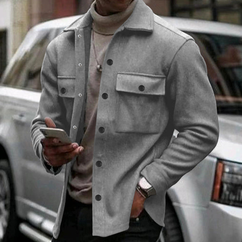 Heren Overshirt Jas met Lange Mouwen en Borstzakken