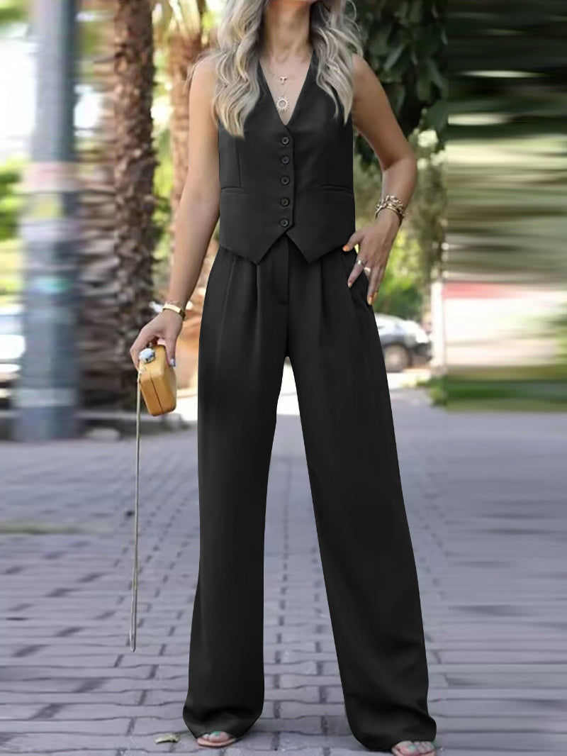 Sorelle – Elegant Mouwloos Blazerpak voor Dames