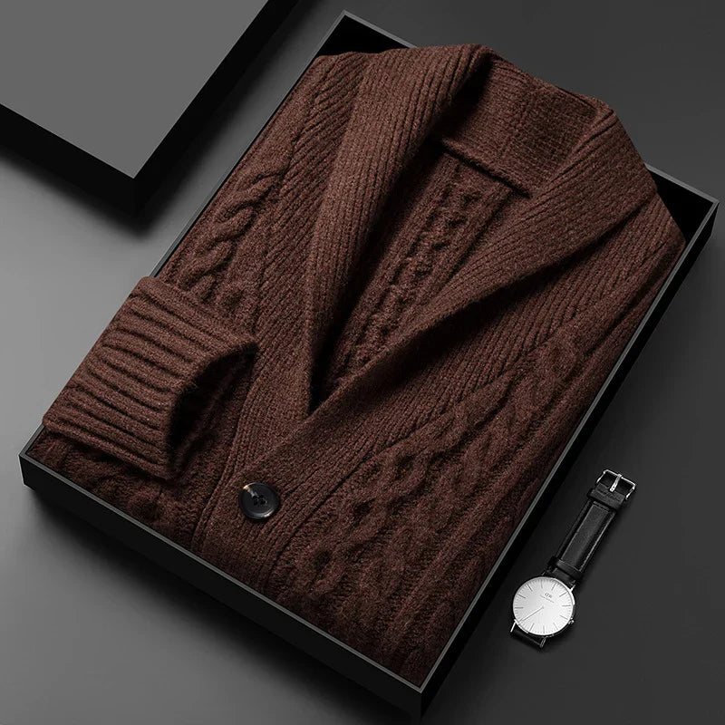 Château Côte Jacquard Gebreide Cardigan