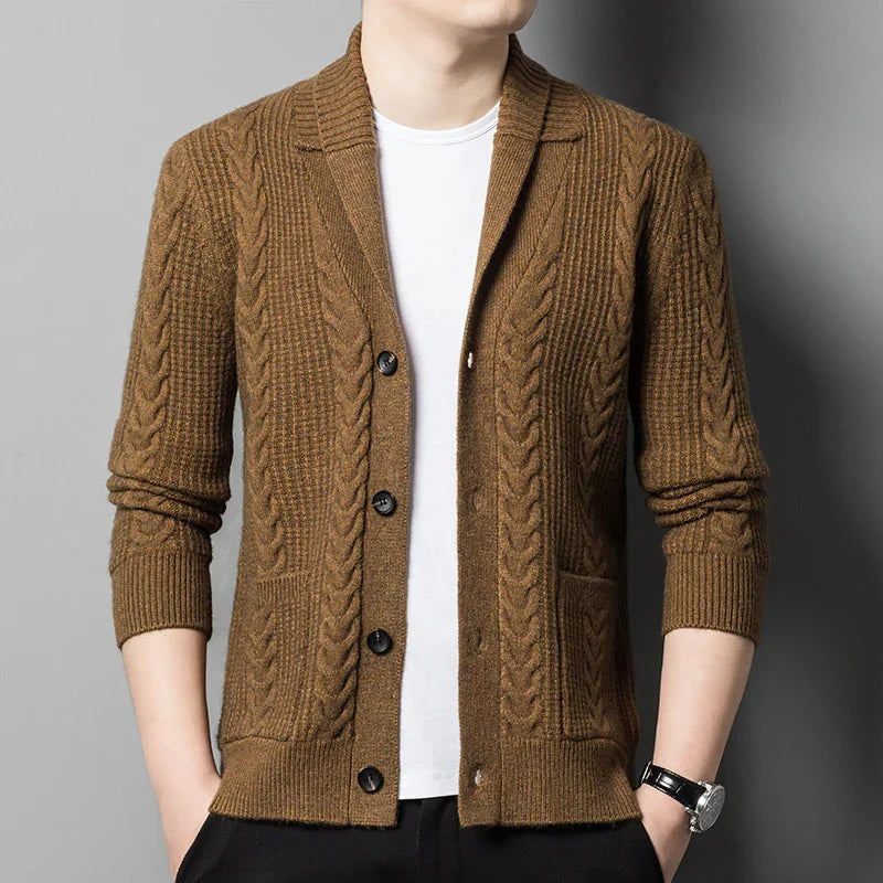 Château Côte Jacquard Gebreide Cardigan