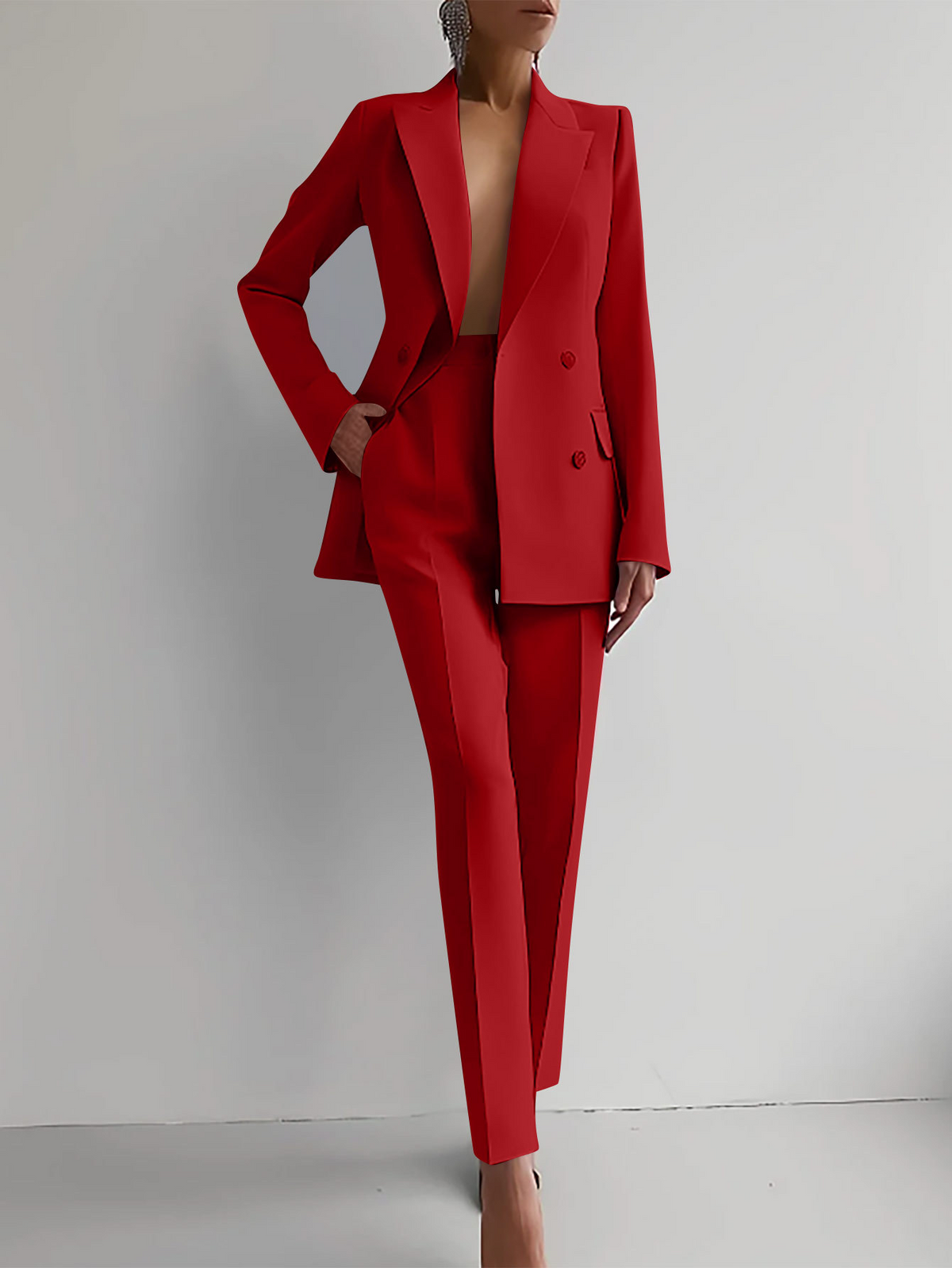 Elegant Tweedelig Blazerpak voor Vrouwen