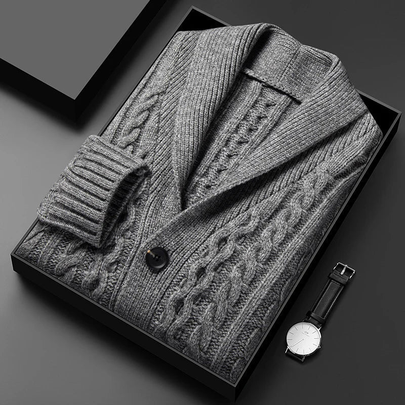 Château Côte Jacquard Gebreide Cardigan