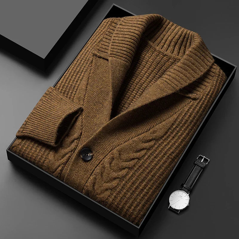 Château Côte Jacquard Gebreide Cardigan