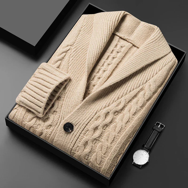 Château Côte Jacquard Gebreide Cardigan