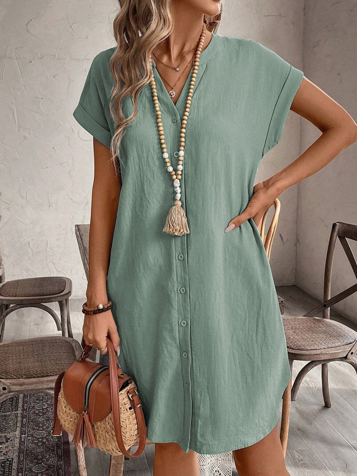 SHIRTJURK MET V-HALS VOOR VROUWEN