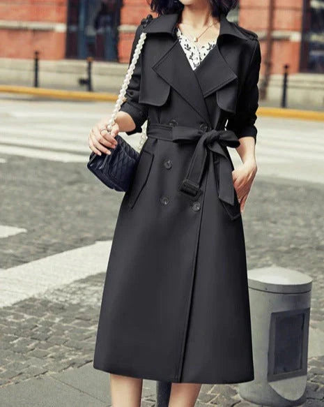 Trenchcoat met Dubbele Rij Knopen