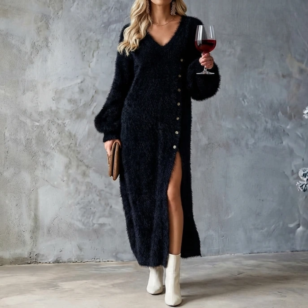 Marsy | Zachte winterjurk met elegante uitstraling