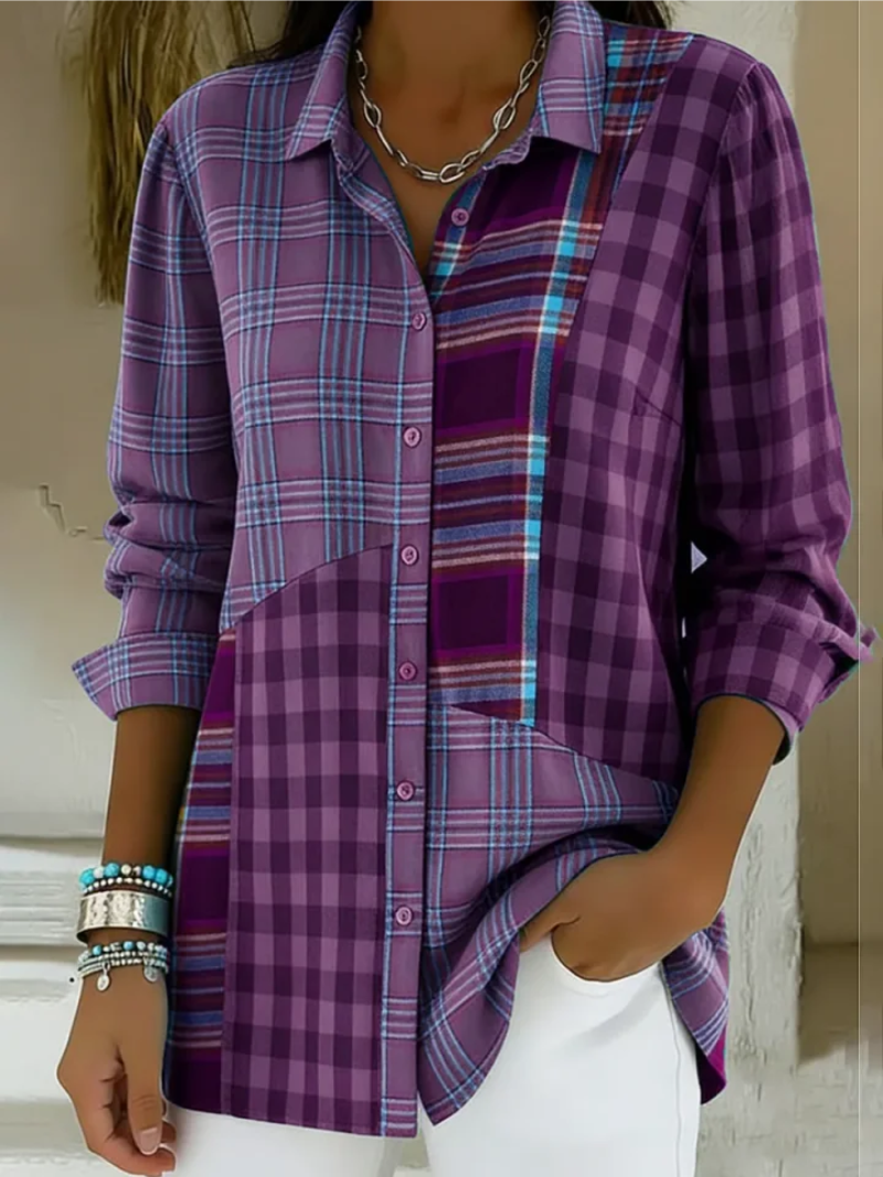 Rusty | Blouse met ruitpatroon