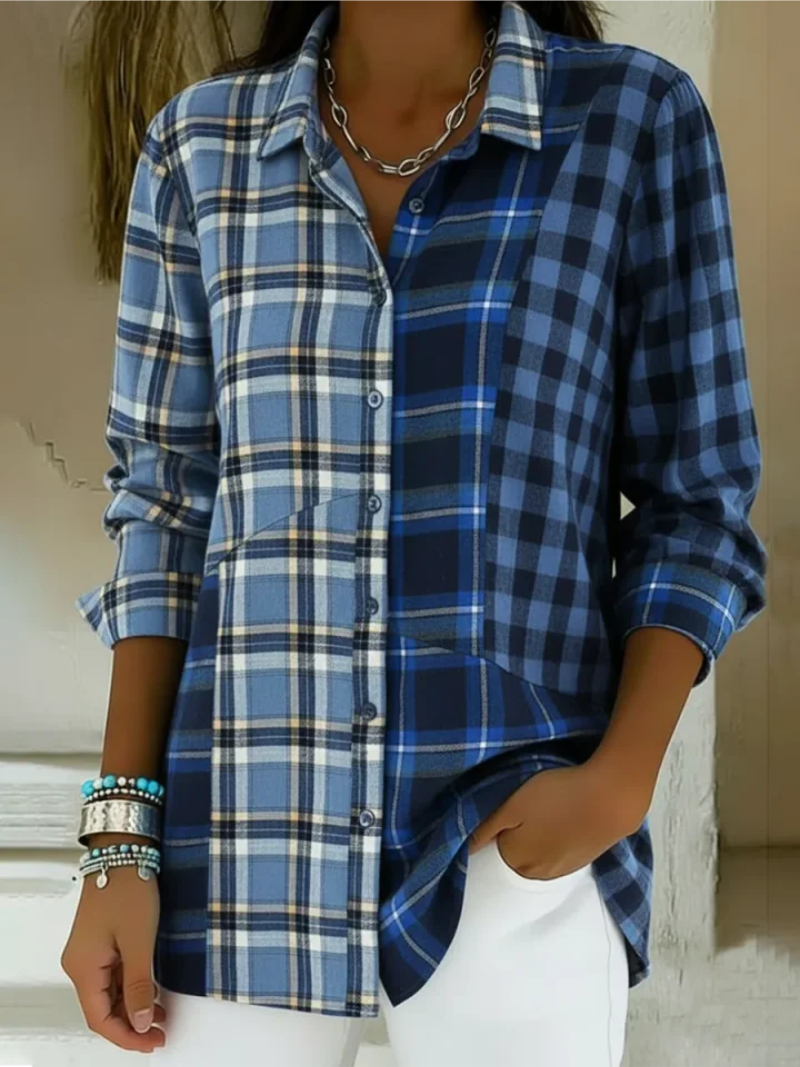 Rusty | Blouse met ruitpatroon
