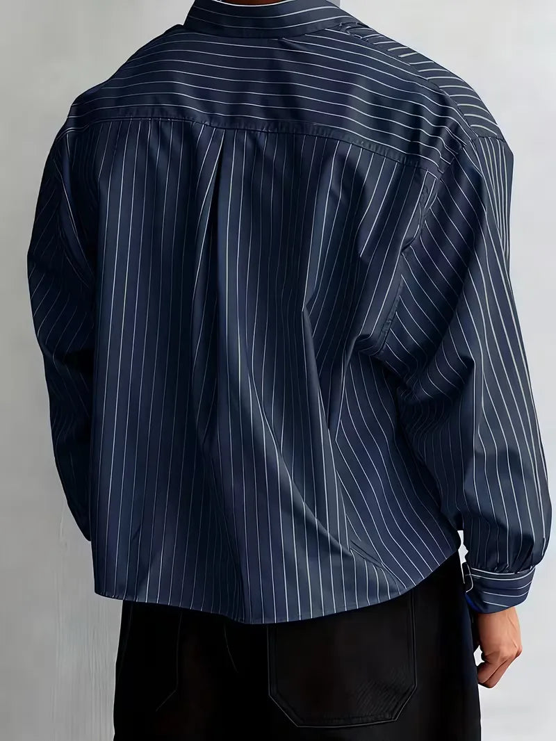 Overhemd Heren Oversized | Verticaal Gestreept & Relaxed Fit