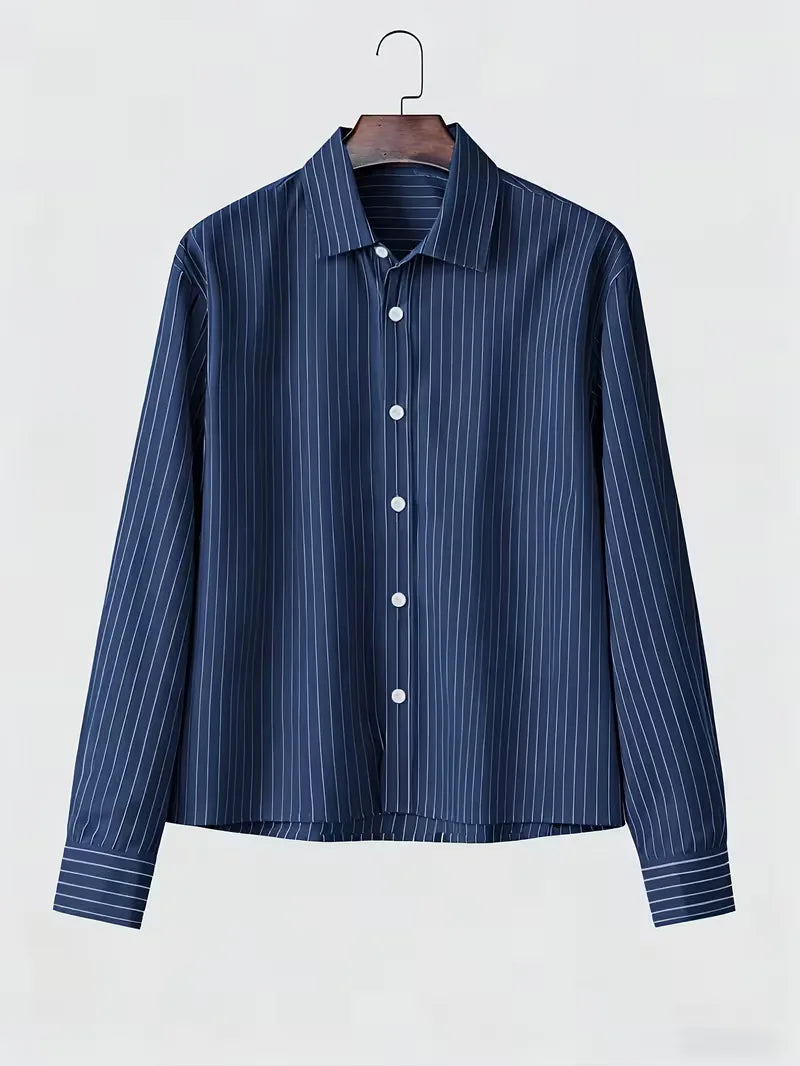 Overhemd Heren Oversized | Verticaal Gestreept & Relaxed Fit