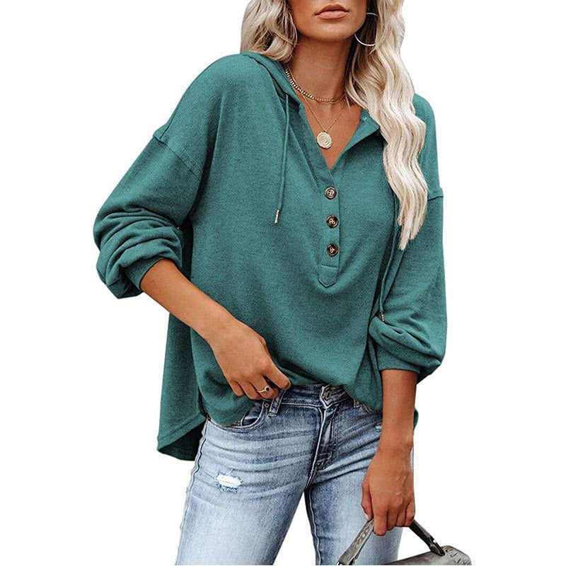 Oversized Hoodie Dames | V-Hals met Capuchon