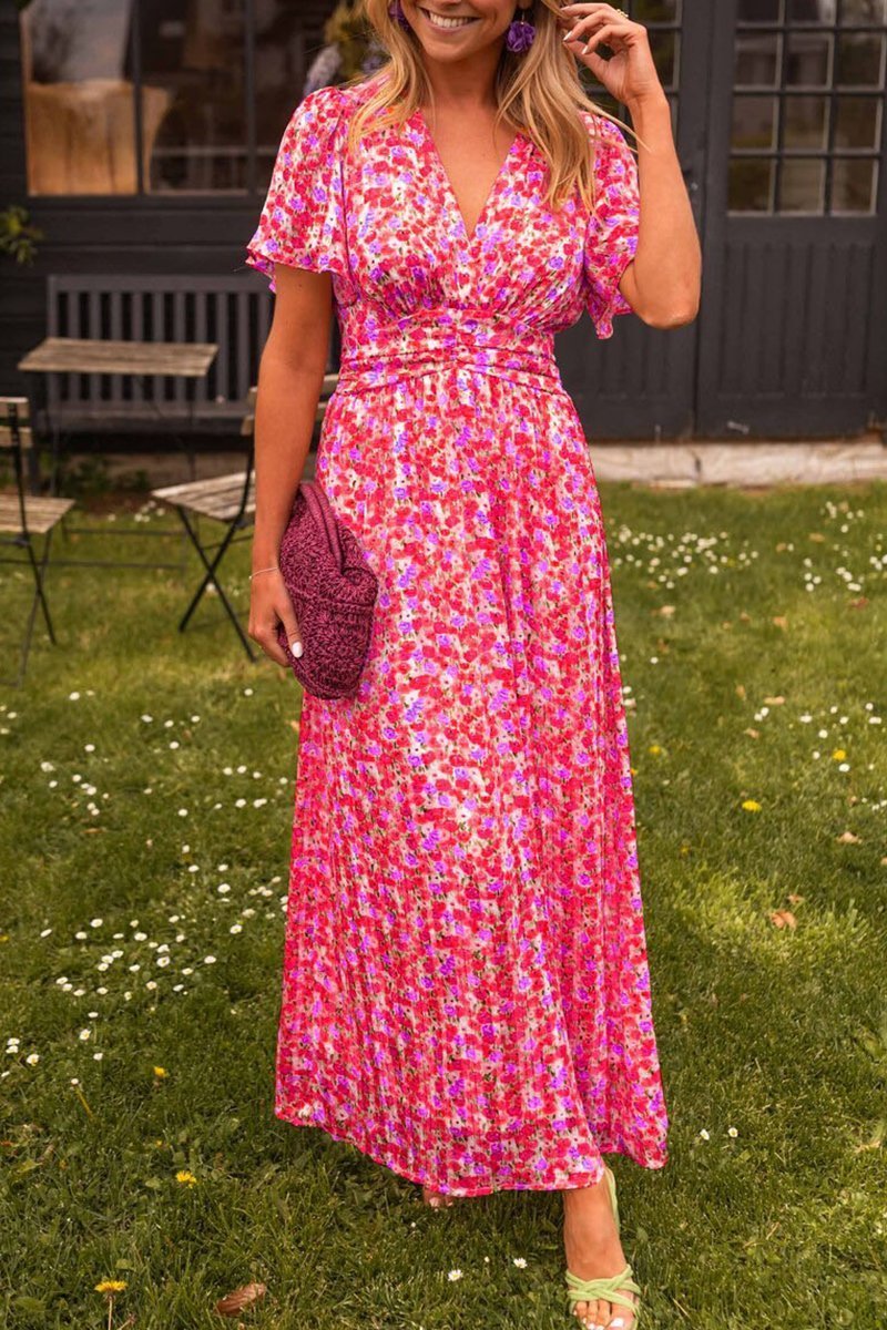 Pauline | Lange jurk met bloemen